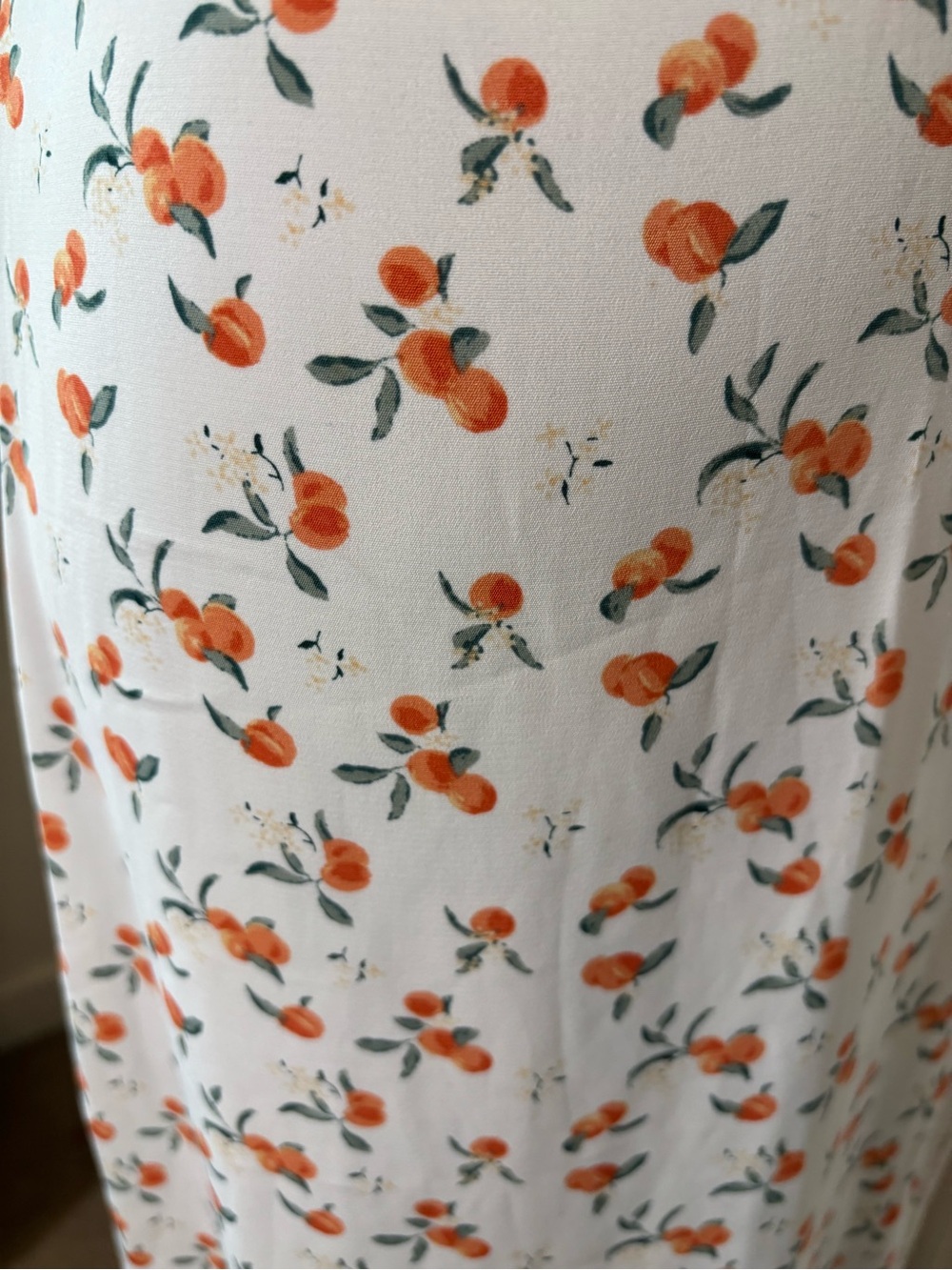 Abercrombie & Fitch Cinch-Front Midi Dress in Peach Print Small - Picture 11 of 16